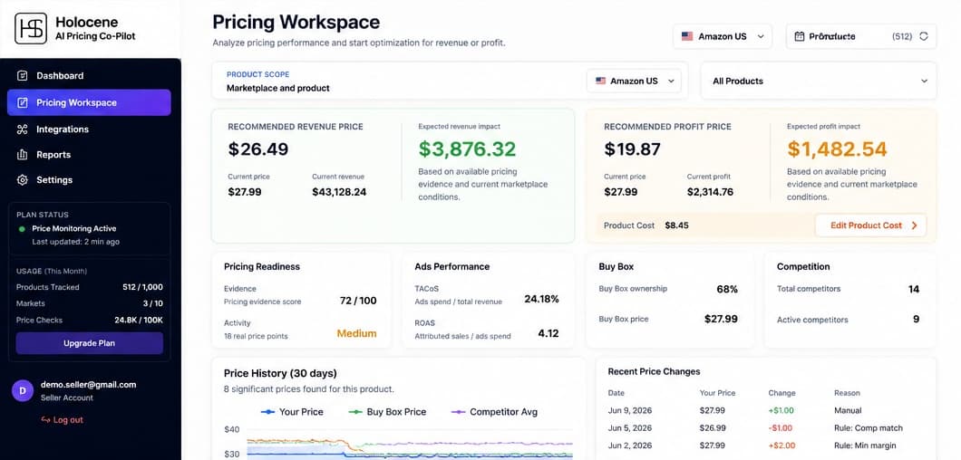 Holocene Pricing Workspace